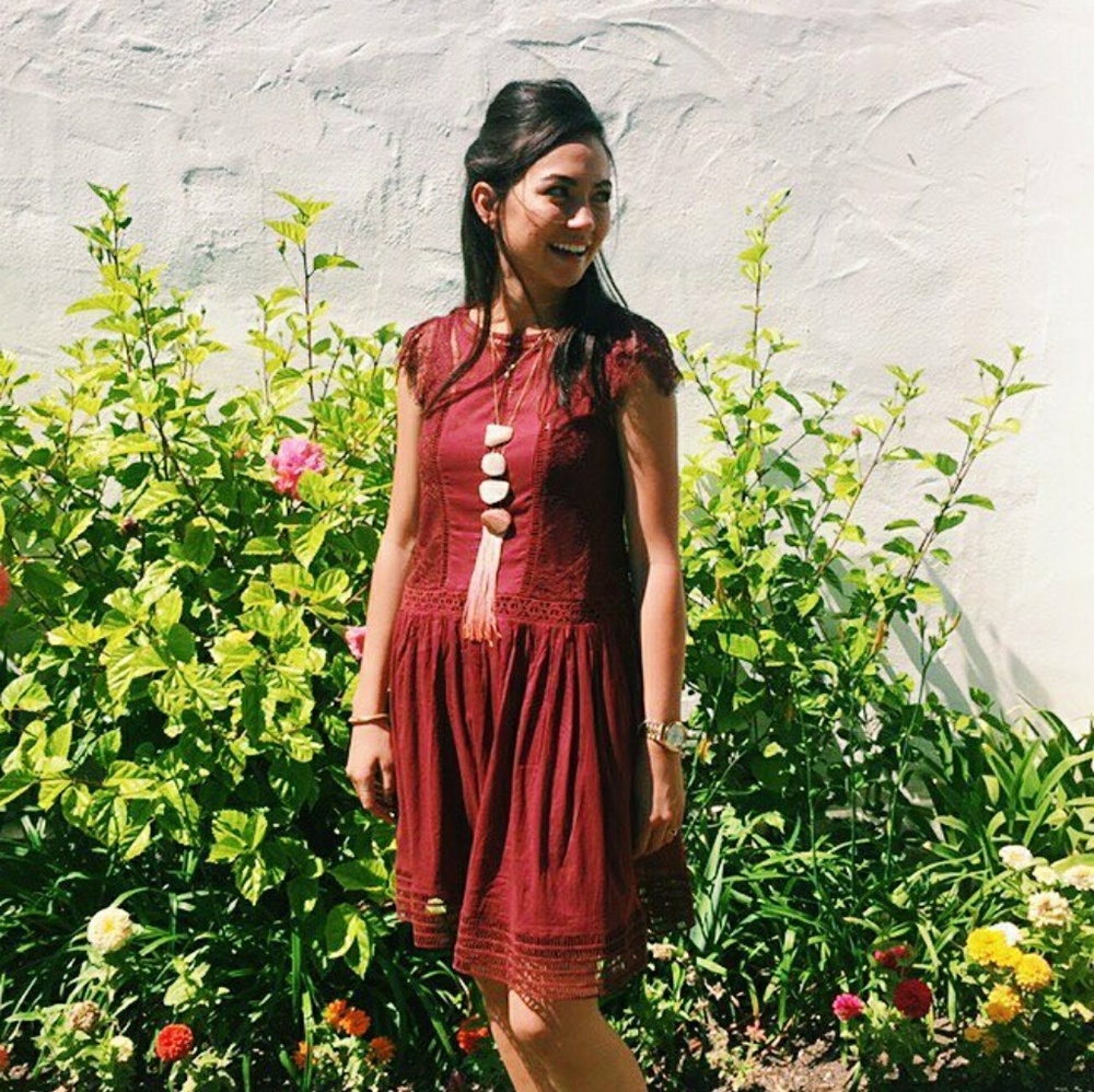 Sweetwater Anthropologie Dress - Lace - Burgundy